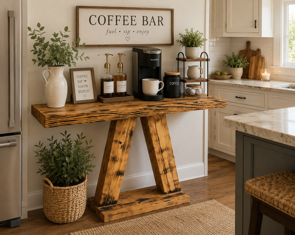 Handcrafted rustic console table built to make a statement 🌾